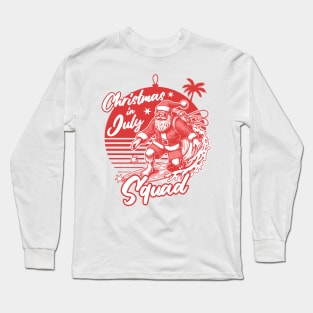 Christmas in July Squad - Santa Surfing Long Sleeve T-Shirt